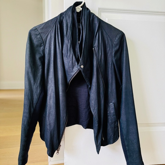 Vince leather drape jacket - Picture 1 of 3